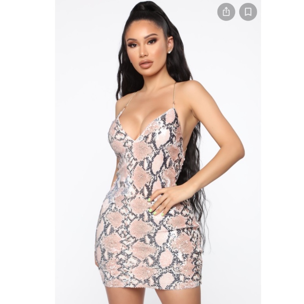 Snake sequined dress